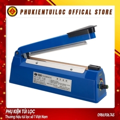 Máy hàn nhiệt miệng túi nilon túi zip dập tay PFS 200 để bảo quản thực phẩm, bọc sản phẩm bán hàng, cắt màng co