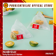 Combo 100 Túi lọc trà, thảo dược lưới tam giác 5.8x7 cm dây nhúng, hàn nhiệt