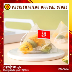 Combo 100 Túi lọc trà, thảo dược lưới tam giác 5.8x7 cm dây nhúng, hàn nhiệt