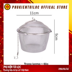 Lọc inox 304 hình trụ lưới cao cấp, nhiều kích thước, có dây treo- LINOX6- Phukientuiloc