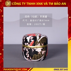 Lon trà hình cầu hoạ tiết đa dạng – Chuyên đựng trà, bột matcha, cacao
