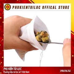 Combo 100 túi lọc trà, cafe,thảo dược có dây rút chất liệu vải không dệt-6x8cm