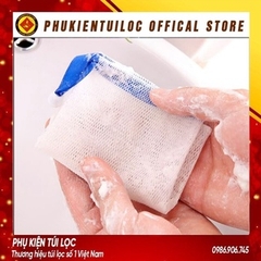 Túi Lưới Đựng Xà Phòng Túi Lưới Tạo Bọt Xà Bông Tiện Lợi - 2 Lớp Có Dây Rút (Quà Tặng Kèm Khách Hàng)