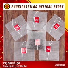 Combo 100 Túi lọc trà, thảo dược lưới tam giác gấp miện dây nhúng- nhiều kích thước