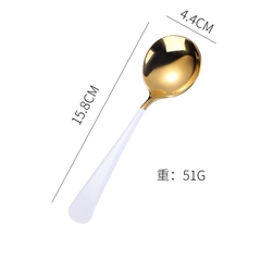 Thìa Inox 304 cao cấp độ dày 3.5mm mạ vàng cán dài nhiều màu sắc( kèm túi)