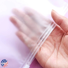 TÚI KHÓA ZIP Lụa Mờ Trắng Có Khóa Kéo - Túi Zipper