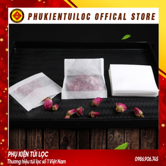 Combo 100 Túi lọc trà, cà phê 7x10 bằng SỢI NGÔ NHẬP KHẨU Gấp Miệng