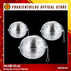 Lọc inox hình tròn cao cấp, có dây treo, nhiều kích thước, quả lọc- nhiều kích thước