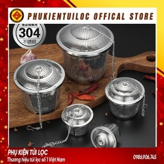 Lọc trà inox cao cấp 304 hình trụ, có dây treo, không gỉ, nhiều kích thước