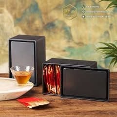 Hộp đen hình chữ nhật đựng trà - sang trọng và đẳng cấp