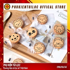 Combo 100 Túi đựng bánh quy nướng, bánh cookie nút nhỏ dễ thương túi trong suốt bông tuyết sắc nét- Phukientuiloc.com