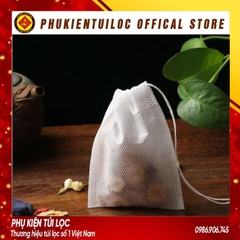 Combo 100 túi lọc trà, cafe,thảo dược có dây rút chất liệu vải không dệt-5x7cm