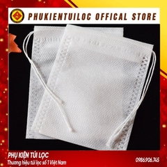 Combo 100 túi lọc trà, cafe,thảo dược có dây rút chất liệu vải không dệt-10 x 12 cm