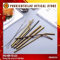 ỐNG HÚT INOX Thép Không Gỉ 304 Cao Cấp Và Bàn Chải Cọ Rửa - Ống Hút Dài Đủ Size Cho Mọi Đồ Uống & Trà Sữa- Phukientuiloc