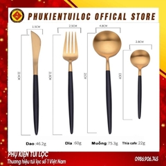 Combo 4 món Muỗng dao dĩa thìa cafe cá nhân, gia đình, inox 304 cao cấp phủ bóng