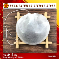 Combo 100 túi lọc giấy hình trống có dây rút lọc trà hoa, trà bột, cafe, bột thảo dược