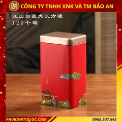 Hộp đựng trà chất liệu thiếc đa dạng màu sắc Giang Sơn Như Họa