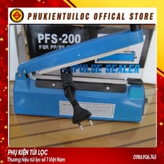 Máy hàn nhiệt miệng túi nilon túi zip dập tay PFS 200 để bảo quản thực phẩm, bọc sản phẩm bán hàng, cắt màng co
