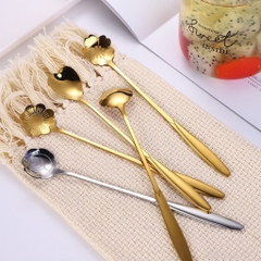 Thìa cafe, muỗng cafe inox 304 cao cấp, hai màu vàng bạc sang trọng hoa văn siêu đẹp trang trí bàn ăn, decor