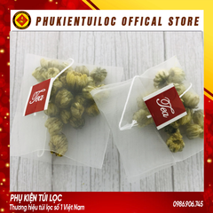 Combo 100 Túi lọc trà, thảo dược lưới tam giác gấp miện dây nhúng- nhiều kích thước