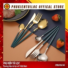 Combo 4 món Muỗng dao dĩa thìa cafe cá nhân, gia đình, inox 304 cao cấp phủ bóng