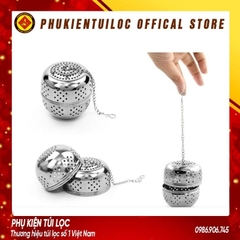 Bóng Lọc Trà inox mạ bạc cao cấp có dây treo tiện lợi- 4.4.3 cm (A0681)