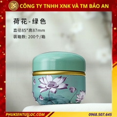 Lon trà hình cầu hoạ tiết đa dạng – Chuyên đựng trà, bột matcha, cacao