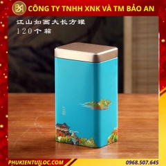 Hộp đựng trà chất liệu thiếc đa dạng màu sắc Giang Sơn Như Họa