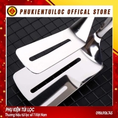 Kẹp inox 304 gắp nóng thức ăn bằng inox, chiên xẻng nướng, gắp đồ nóng như bít tết, cá rán, thịt nướng độ dày 0.8-1.3cm