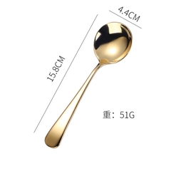 Thìa Inox 304 cao cấp độ dày 3.5mm mạ vàng cán dài nhiều màu sắc( kèm túi)