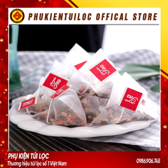 Combo 100 Túi lọc trà, thảo dược lưới tam giác 4.8x6cm dây nhúng, hàn nhiệt