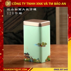 Hộp đựng trà chất liệu thiếc đa dạng màu sắc Giang Sơn Như Họa
