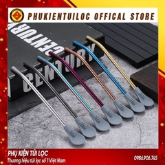 Thìa inox 304 kết hợp Silicone có thể tháo rời khuấy pha trà, cafe siêu tiện lợi