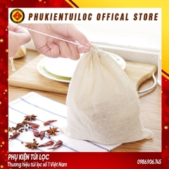 Combo 10 túi lọc trà, lọc gia vị bằng vải cotton 100% (8x10cm)