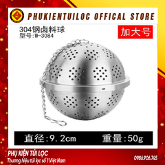 Lọc inox hình tròn cao cấp, có dây treo, nhiều kích thước, quả lọc W3801-6.2cm