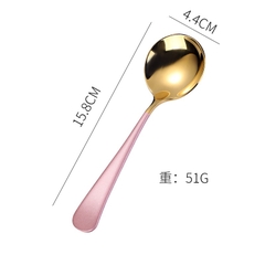 Thìa Inox 304 cao cấp độ dày 3.5mm mạ vàng cán dài nhiều màu sắc( kèm túi)