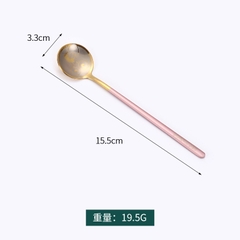 Thìa inox 304 mặt cười sáng tạo thìa cà phê khuấy thìa vàng thìa tròn kem thìa thìa súp nhỏ của trẻ em - Phukientuiloc