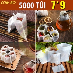 ( Sỉ) Combo 100 Túi lọc trà, cà phê vải không dệt có dây rút - Túi lọc nhiều kích thước
