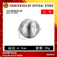 Lọc inox hình tròn cao cấp, có dây treo, nhiều kích thước, quả lọc W3801-6.2cm