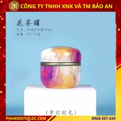 Lon trà hình cầu hoạ tiết đa dạng – Chuyên đựng trà, bột matcha, cacao
