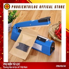 Máy hàn nhiệt miệng túi nilon túi zip dập tay PFS 200 để bảo quản thực phẩm, bọc sản phẩm bán hàng, cắt màng co