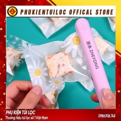 Set 100 Túi đựng bánh cookie/ bánh quy/ trà hoa( túi trắng mờ hoa cúc) nhiều kích thước- Phukientuiloc.com