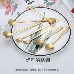 Thìa cafe, muỗng cafe inox 304 cao cấp, hai màu vàng bạc sang trọng hoa văn siêu đẹp trang trí bàn ăn, decor