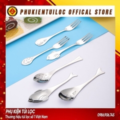 Thìa, dĩa sáng tạo cá heo dành cho trẻ em, kute, dễ thương- Phukientuiloc.com