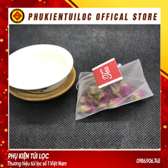 Combo 100 Túi lọc trà, thảo dược lưới tam giác 5.8x7 cm dây nhúng, hàn nhiệt