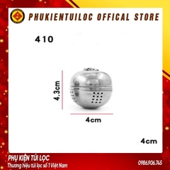 Bóng Lọc Trà inox mạ bạc cao cấp có dây treo tiện lợi- 6.6 x 6.8 cm (A0688)