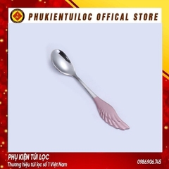 Thìa, dĩa cánh phượng inox 304 pha trà dụng cụ pha cà phê muỗng cafe inox 304 mạ vàng thiết kế hiện đại sáng trọng