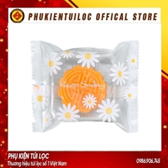 Set 100 Túi đựng bánh cookie/ bánh quy/ trà hoa( túi trắng mờ hoa cúc) nhiều kích thước- Phukientuiloc.com