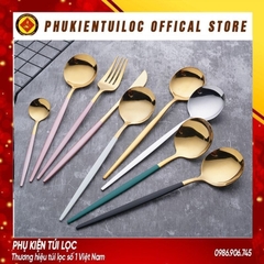 Combo 4 món Muỗng dao dĩa thìa cafe cá nhân, gia đình, inox 304 cao cấp phủ bóng