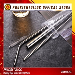 BỘ ỐNG HÚT INOX Thép Không Gỉ Cao Cấp Và Bàn Chải Cọ Rửa - Ống Hút Dài Đủ Size Cho Mọi Đồ Uống & Trà Sữa